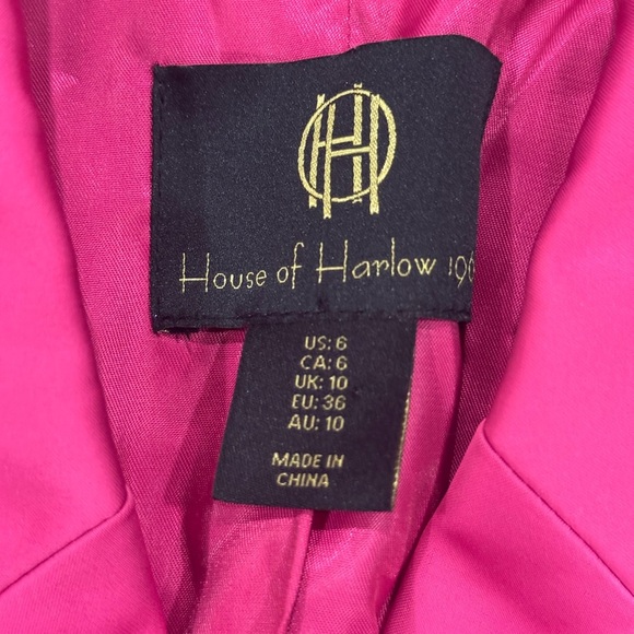 House Of Harlow 1960 Bright Pink Skort Crop Blazer Size 6 - Picture 2 of 4